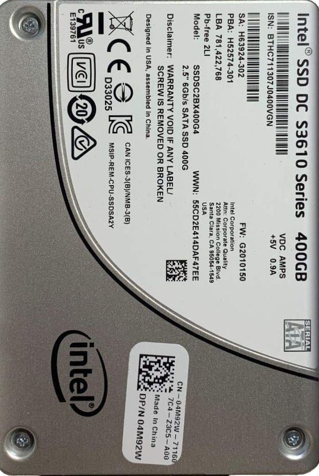Dysk półprzewodnikowy SSD 400Gb  Intel S3610 SATA 6G