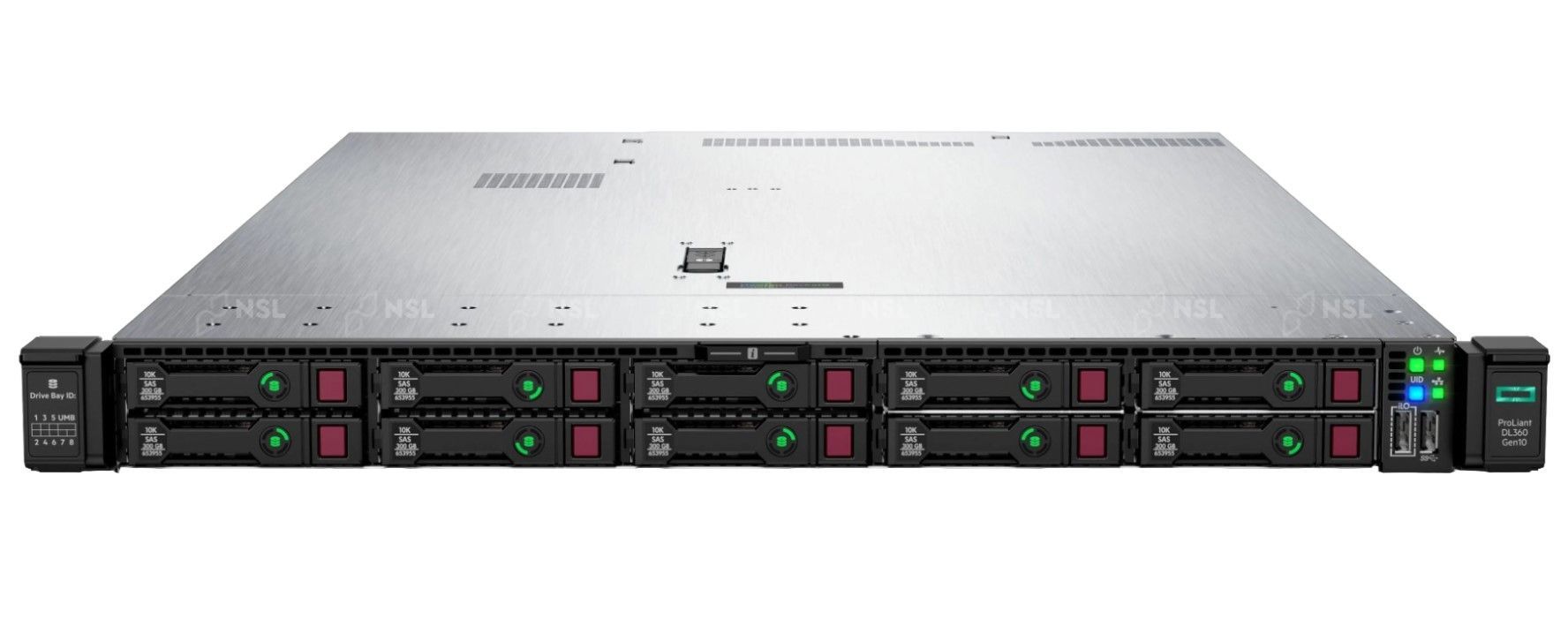 Szczegółowe zdjęcie Serwer HP Proliant DL360 G10 2x Xeon Gold 6146 64Gb DDR4 2133P 10x noHDD(2x NVME) 2.5" S100i SR 2xPSU 800W